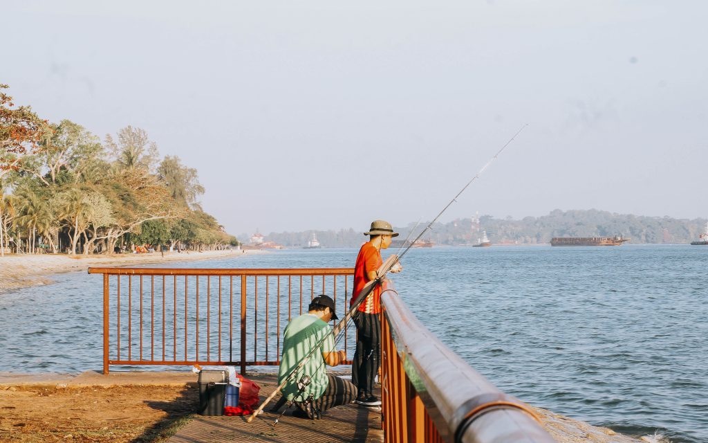 fishing at the beach