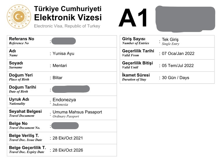 visa untuk traveling ke turki